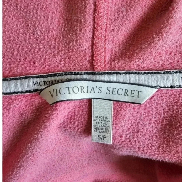 Victoria’s Secret Angel Small Pink Zip Hoodie Striped Vintage Preppy Cozy Classi - Picture 5 of 7
